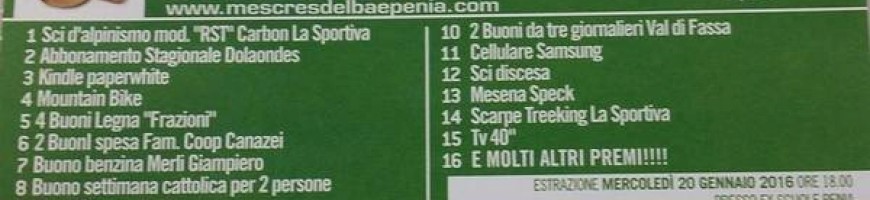 Numeri vincenti lotteria San Bastian 2016